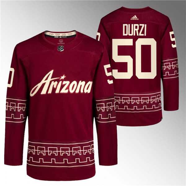 Mens Arizona Coyotes #50 Sean Durzi Garnet Alternate Pro Jersey Dzhi